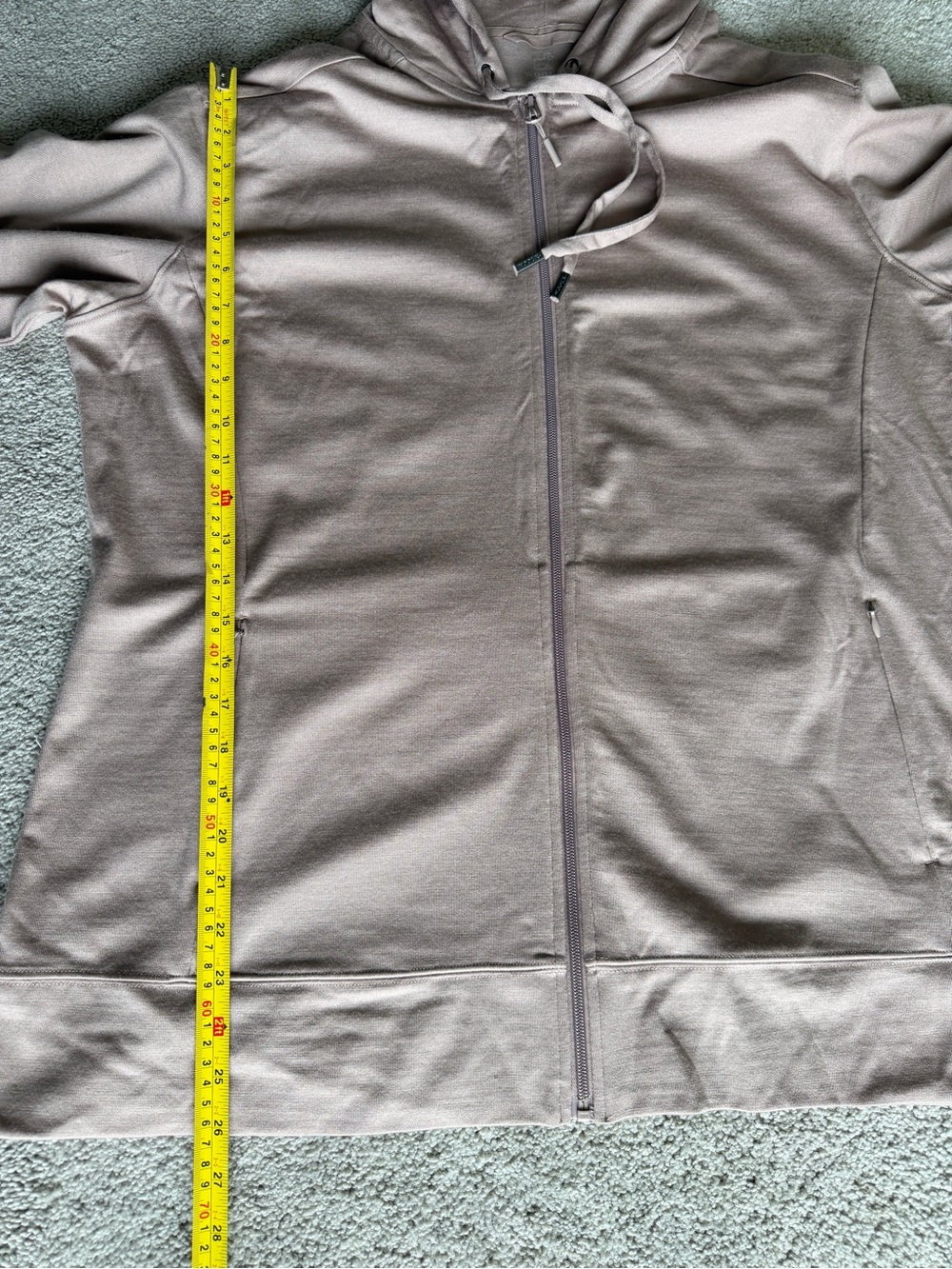 Woolx Ryann Hoodie Cream Heather Merino Wool Blend Full Zip Size 1X - Picture 9 of 10